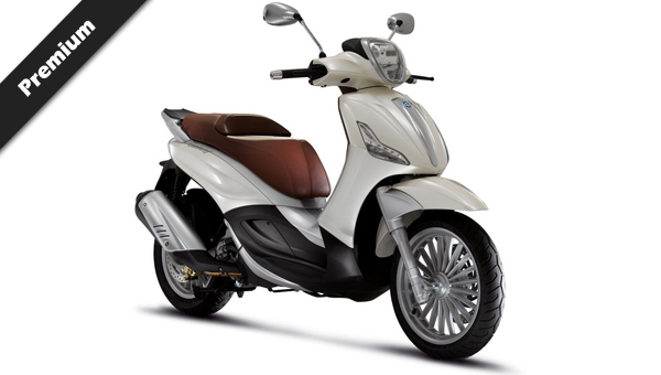 Piaggio Beverly 300 rental for city and coastal exploration in Athens.