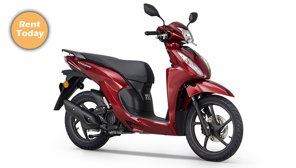 Honda Vision 110 scooter for rent in Athens - only 19€ per day.