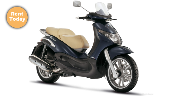 Scooter rental in Athens: Rent a Piaggio Beverly 400 for 20€/day.