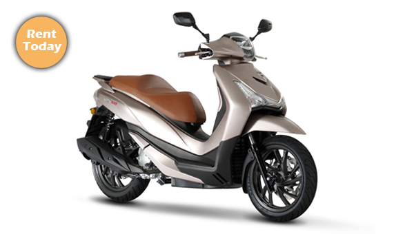 Comfortable and affordable Sym HD 300 scooter rental.